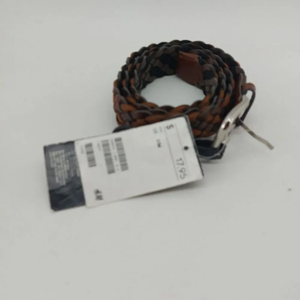 H&M Womens Small Medium Braided Woven Faux Leather Ribbon Italy